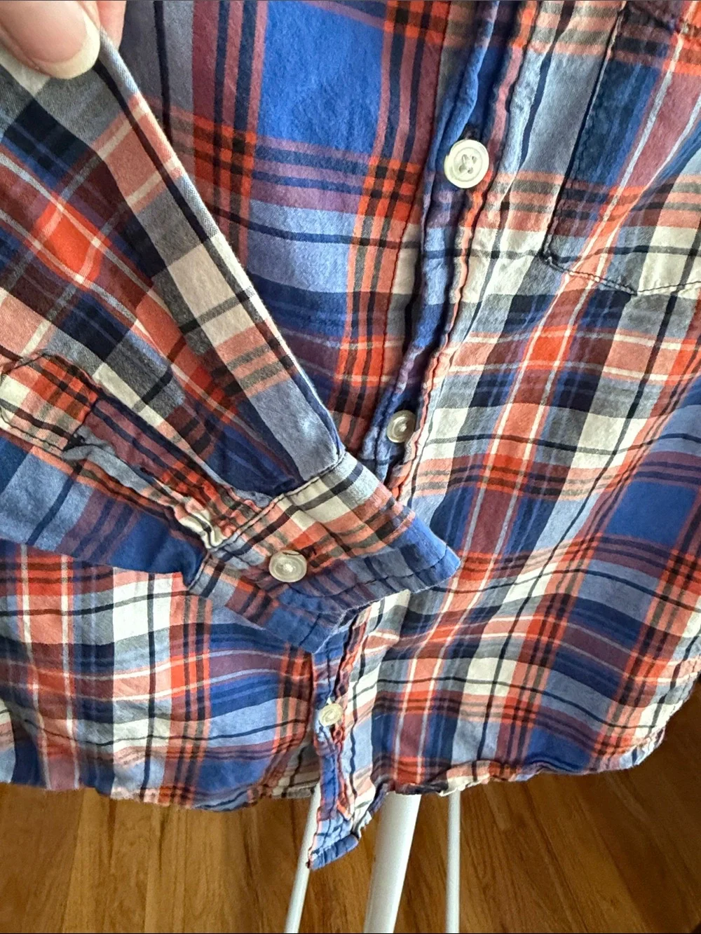 The Children's Place Blue, Red & White Plaid Button-Down Shirt